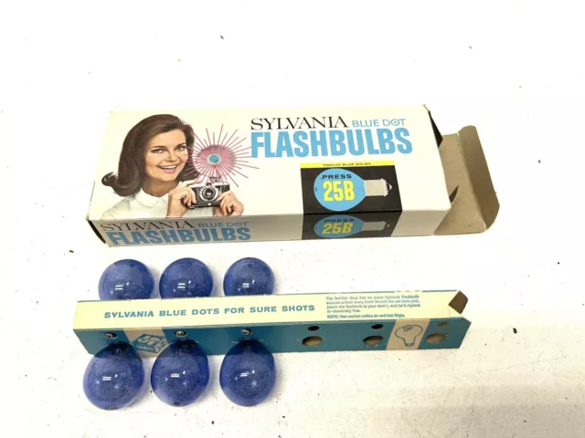 Sylvania Flashbulbs 25B Press Blue Dot 6 Bulbs in Original Box wow