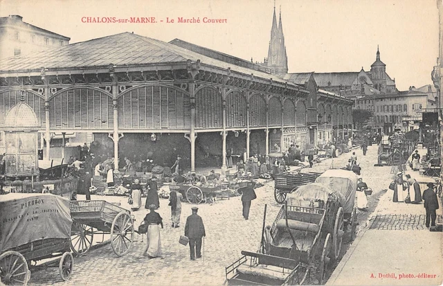 CPA 51 CHALONS SUR MARNE / LE MARCH COVERED / rare shot
