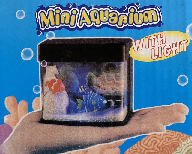 USB Office Desktop Mini Fish Tank Small Aquarium LED Light Home Decor Kids Gift