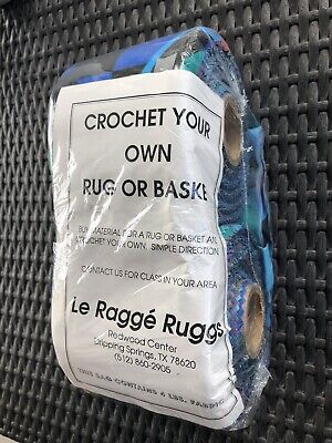 Le Ragge Ruggs Crochet su propia alfombra o cesta de 4 libras de tela brillante Multicolors