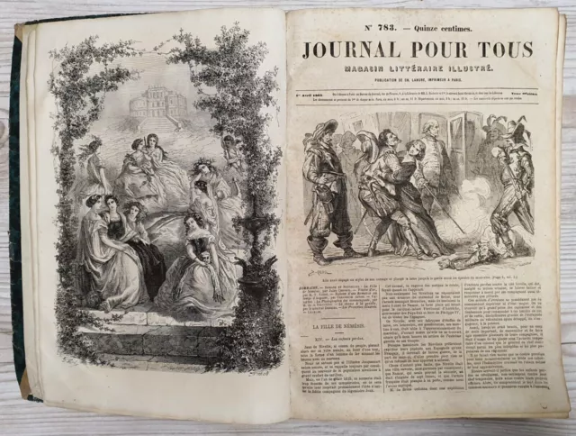 1865 Journal Pour Tous Hefte 783-865 Magazine Illustré Livre Antique Rare 2