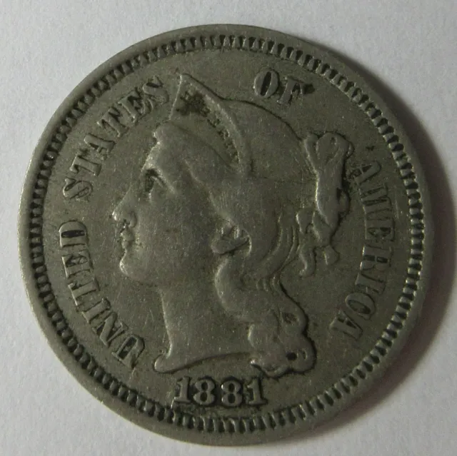 1881 Three Cent Nickel (#1116ag)