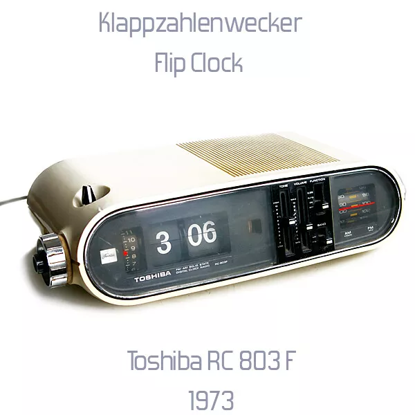 TOSHIBA RC 803 F weiß KLAPPZAHLENWECKER FLIP CLOCK klappzahlen radiowecker RAR 3