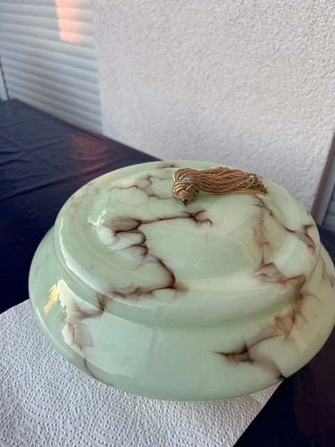 WOONEKY Glas Lampenschirm Grün - Vintage Kürbis Design Für Deckenleuchten