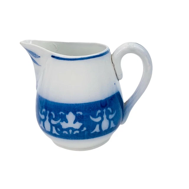 Vtg Flow Blue Creamer K & G Luneville France Keller et Guerin Farmhouse Cottage