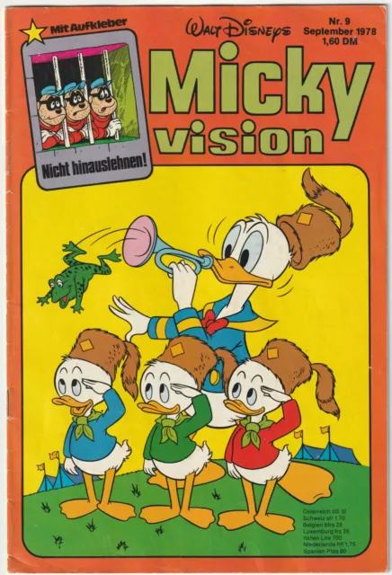 ✪ MICKYVISION #09/1978 ohne Beilage, Ehapa COMIC-HEFT Z1- *Walt Disney