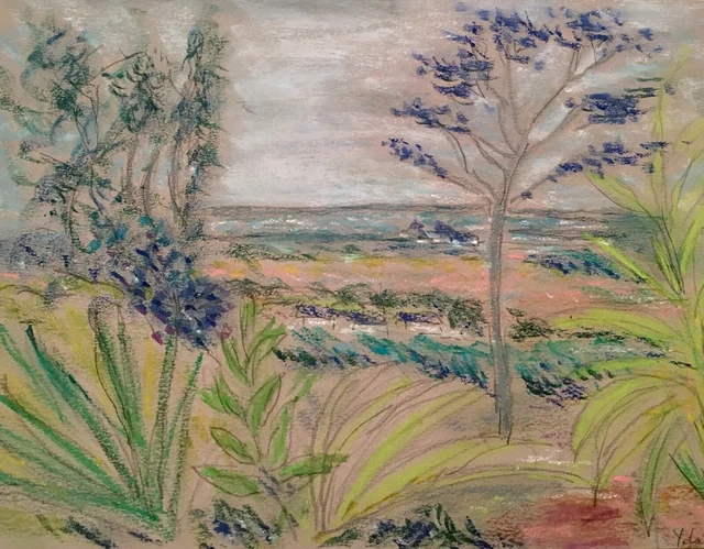 Tableau Pastel Impressionniste « Le Faou » – Paysage Marin Bretagne, Signé Bobdiyann, 24x32 Cm