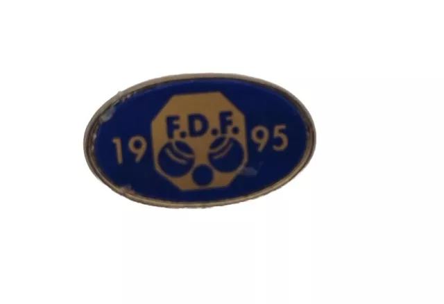 VINTAGE Enamel Pin Badge F.D.F. Frances Drake Fellowship Bowls Badge 1995