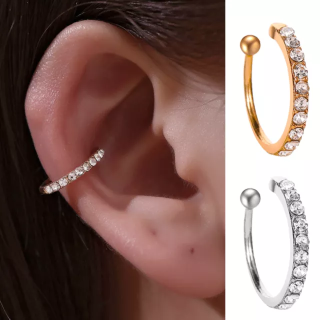 1Pc Silver Helix Cartilage Clip On Ear Cuff Unisex Non Piercing Boucles D' 》