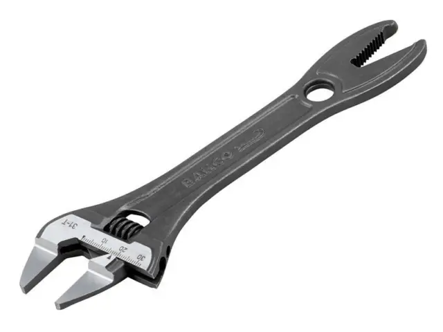 Bahco 200mm Thin Jaw Adjustable Spanner with Serrated Pipe Jaws BAH31T