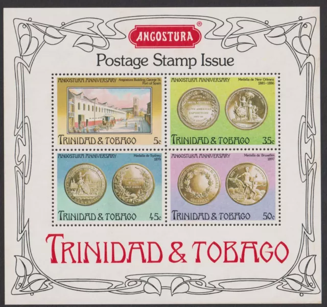 4 mini hojas de Trinidad y Tobago década de 1970 (632) 3