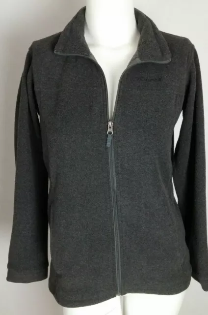 COLUMBIA WOMEN'S JACKET Large Gray Zipper Front Long Sleeve Poly Fleece ...