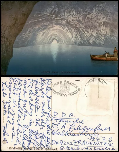 Cartoline Capri Die blaue Grotte, Capri La Grotta Azzurra 1920
