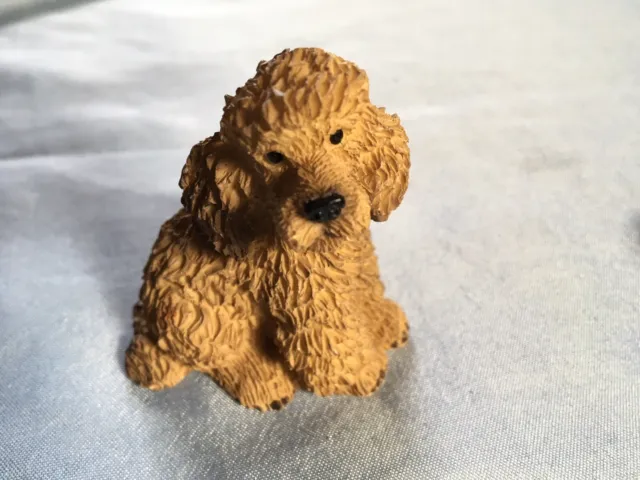 1991 Living Stone Resin Miniature Buff Poodle Dog New Old Stock