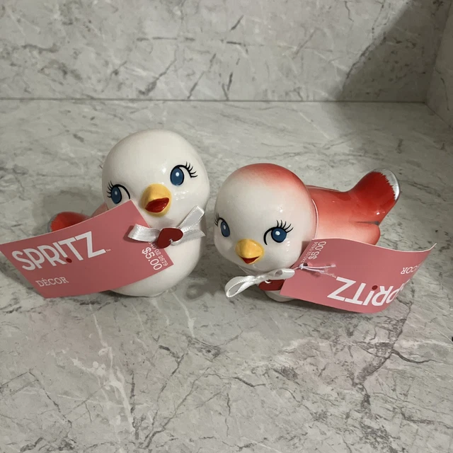 TARGET SPRITZ VALENTINE’S Day 2024 Ceramic RED Retro Love Birds Pair