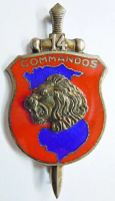 Insigne ARGENT MASSIF  Commando 14 Indochine  ORIGINAL Drago O.M.