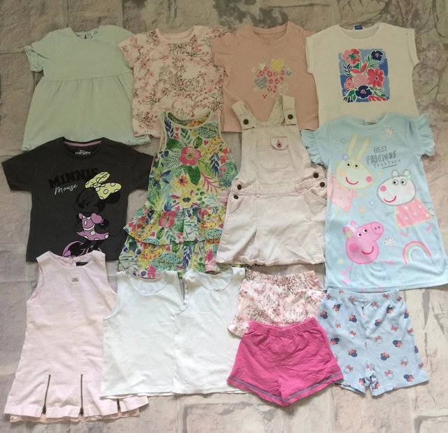 Pacchetto vestiti per ragazze 2-3 anni top abiti pantaloncini Next TU cura della madre George ecc.