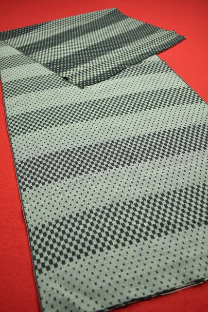 Vintage Japanese Kimono Fabric Wool Antique Boro Kusakizome Woven 44.5"/QK75/75