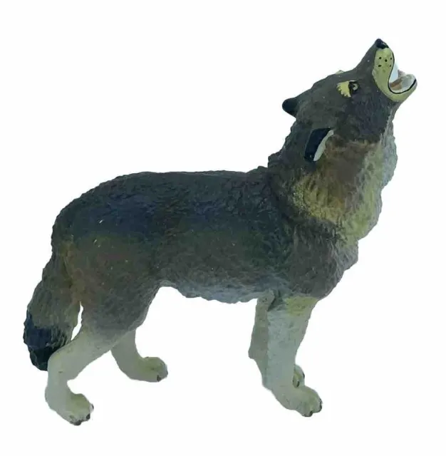 Safari Ltd Vanishing Wild GRAY TIMBER WOLF HOWLING 1990 Vintage Plastic Figurine