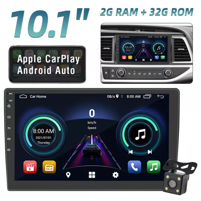 Android 10 Double Din 10.1" Car Stereo Auto Radio GPS Navi WiFi FM Apple CarPlay