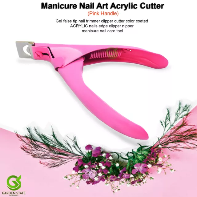 Pink Acrylic Nail Art Tip Cutter Manicure Artificial Nail Clipper UV Gel Remover