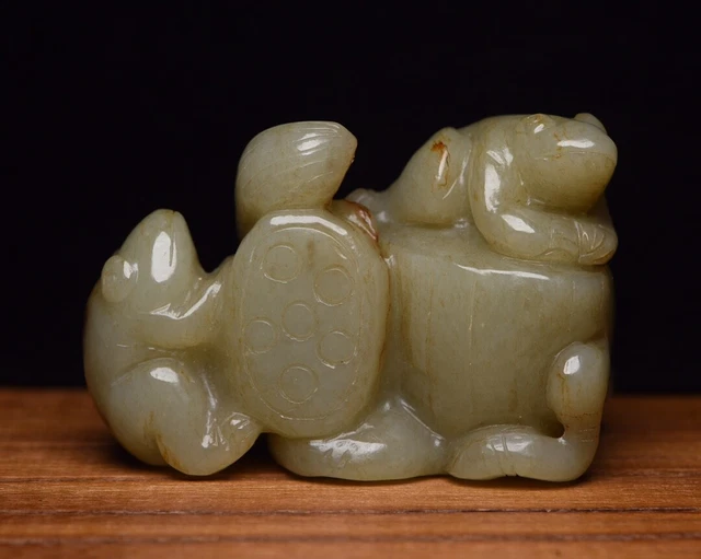 Collection Chinese Natural Hetian Jade Carved Exquisite Frog Statue Figurines