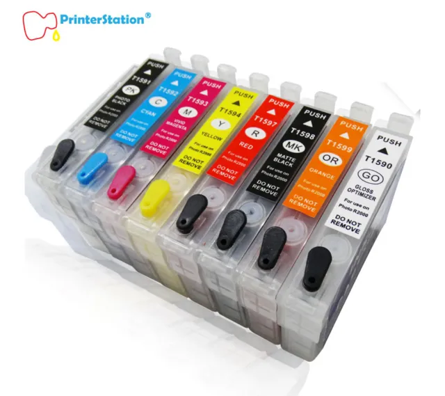 Empty Refillable Ink Cartridges (No Chip) for Epson SC-P405 (Chipless Model)
