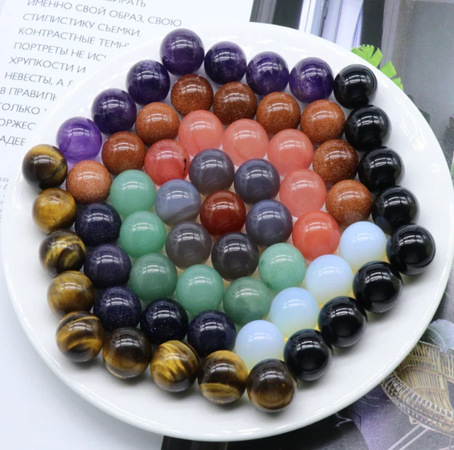 1Pcs Chakra Stones Natural Quartz Crystal Sphere Ball Reiki Healing Gem16mm