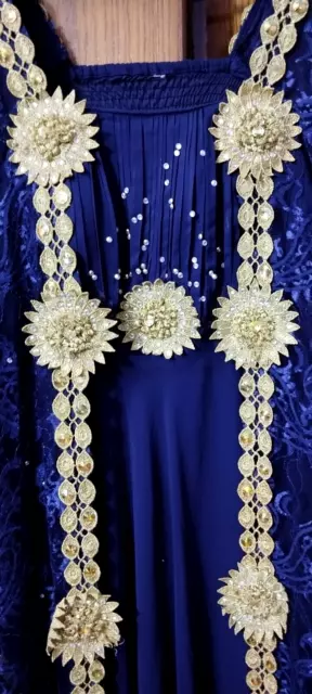 Moroccan Royal Dubai Abaya Arabic Kaftan Velvet dress L