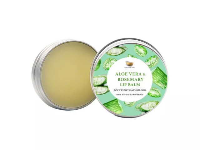 Aloe Vera Butter & Rosmarin Lippenbalsam, handgefertigt & natürlich, 1 Dose 15 g