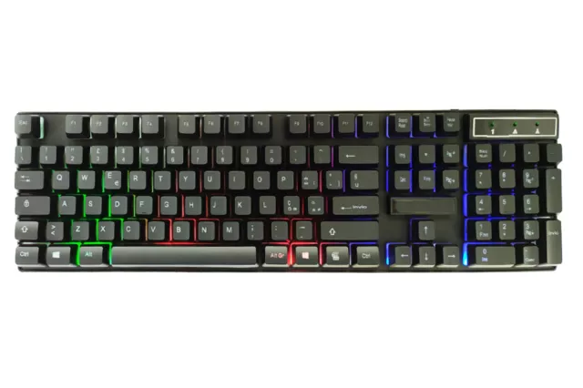 Tastiera PC Gaming RGB  Retroilluminata Led Multicolor Layout QWERTY