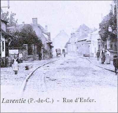Laventie rue d' enfer 1906 postcard old CPA nord pas de calais france