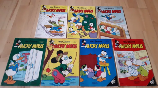 Walt Disneys Micky Maus  - Konvolut 7 Comichefte von 1960-64 mit Sammelbild