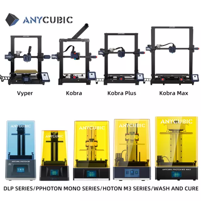 Used FDM LCD 3D Printers Anycubic Kobra Max/2/Plus M3 Premium Mono 4k Resin Lot