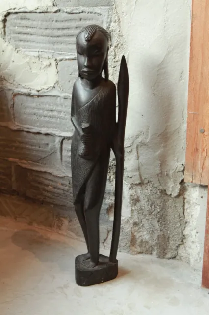 Vintage Hand Carved Wooden African Tribal Art Statue Figurine