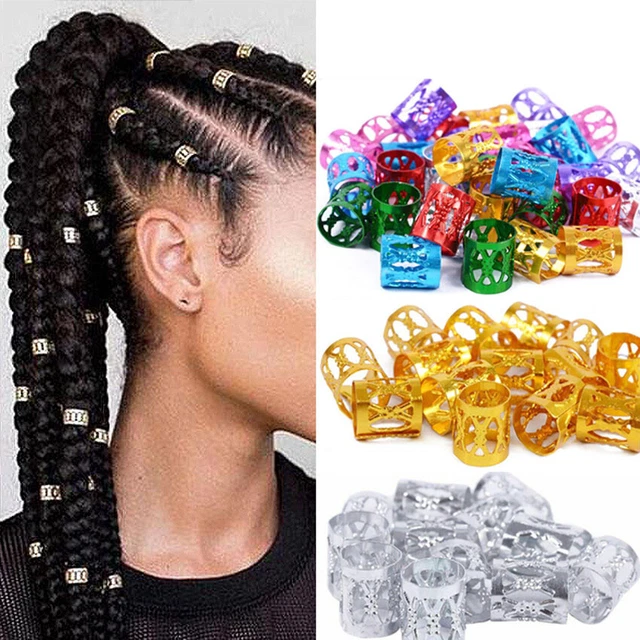 30-150 Pcs Hair Braid Rings Decoration Cuffs Beads Accessories Braids Hip Hop