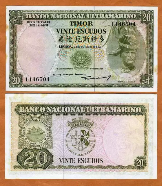 Timor, 20 Escudos, 1967, Pick 26, Portugiesisch