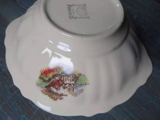 J & G Meakin England Sunshine Decorated Pottery Kitchen Vegetable Serving Bowl