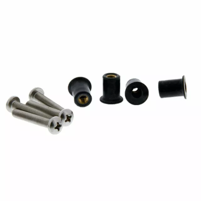 Well Nut Mounting Kit Scotty 133-4; 4 Pack, Well Nuts & BLACK Screws