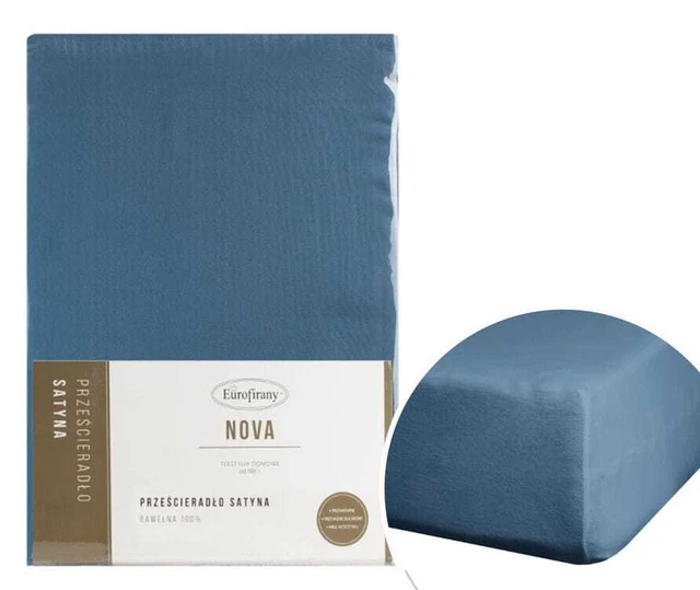 Lenzuola raso cotone 160X210 CM blu navy