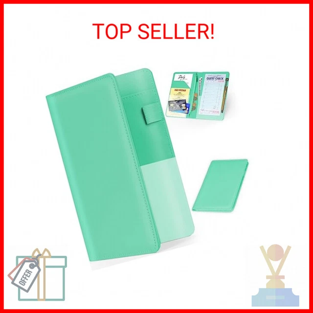 LINTRU Server Books for Waitress, Premium Pu Leather 5 x 8 Inch Servers Book wit