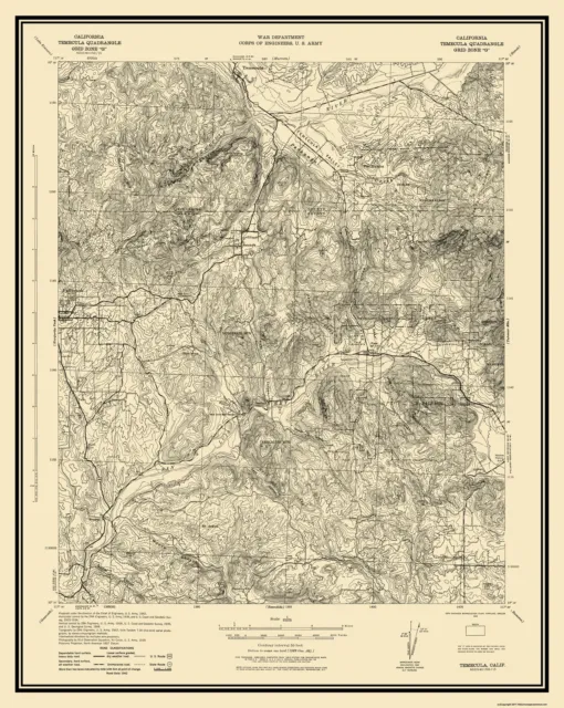 Topo Map - Temecula California Quad - USGS 1942 - 23 x 28.81