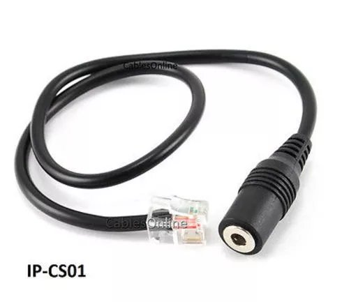 1ft 3.5mm Jack to RJ9/RJ10 iPhone Headset to Cisco Office Phone Adapter Cable