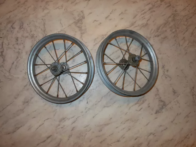 2 alte Räder Speichenräder Ø 26cm Vintage Rollerrad Kinderrollerrad