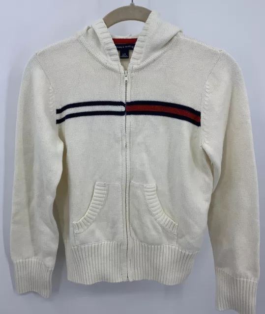 Tommy Hilfiger Girl’s Large Full Zip Hooded Sweater Preppy