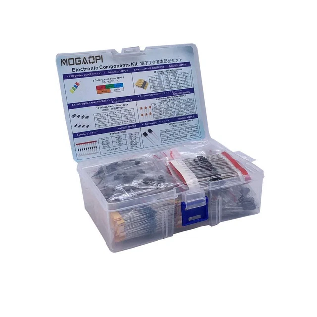 Electronic Component Kit & Total 1390 Pcs, Diodes, Metal Film