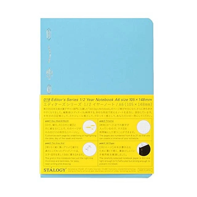 Stalogy 018 Editor's Serie 1/2 Anno Notebook (A6 / Blu) Spedizione Da Giappone