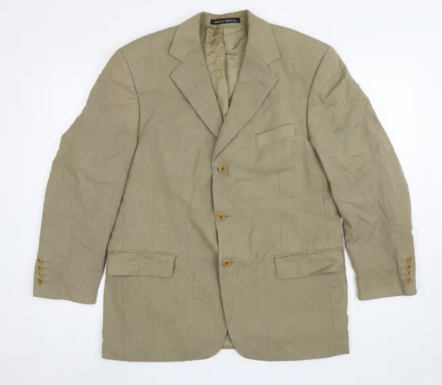 Blazer giacca da uomo marrone in lana Marks and Spencer taglia 42