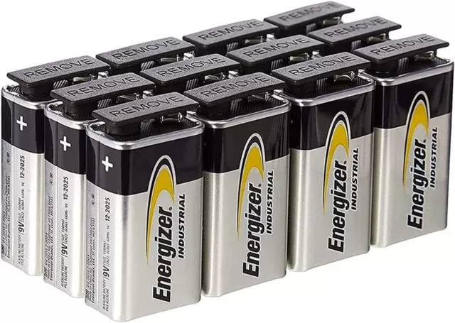 Pile 9v Energizer 6LR61 9 volts lot de 4 / 6 / 12 piles MN1604 Industrial