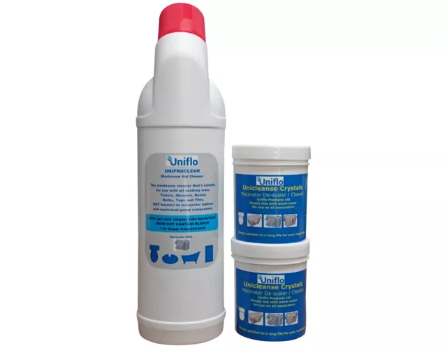 UNIFLO MACERATOR TOILET Limescale Descaler Cleaner for Saniflo,Sanipro ...